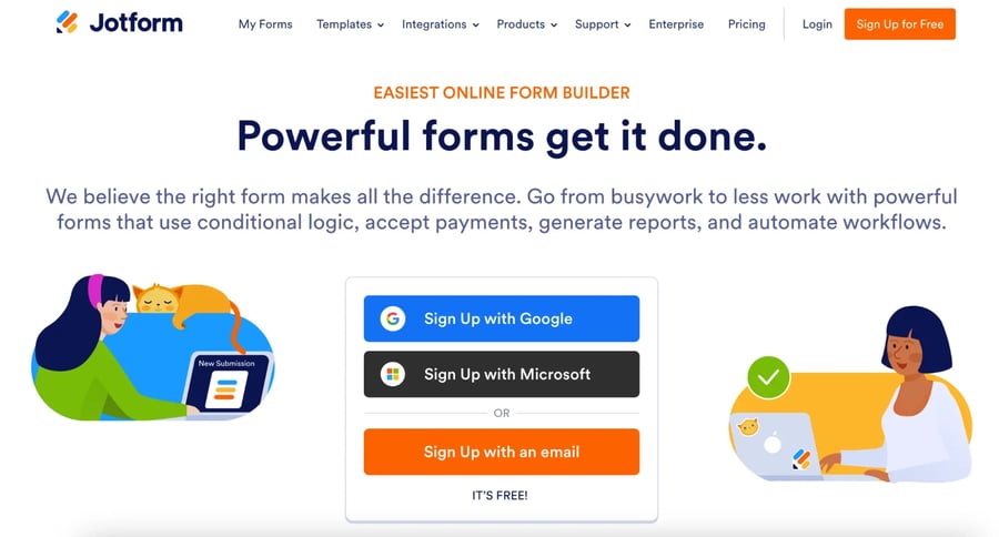 Jotform homepage