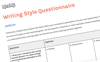 Jotform Nectafy's content questionnaire